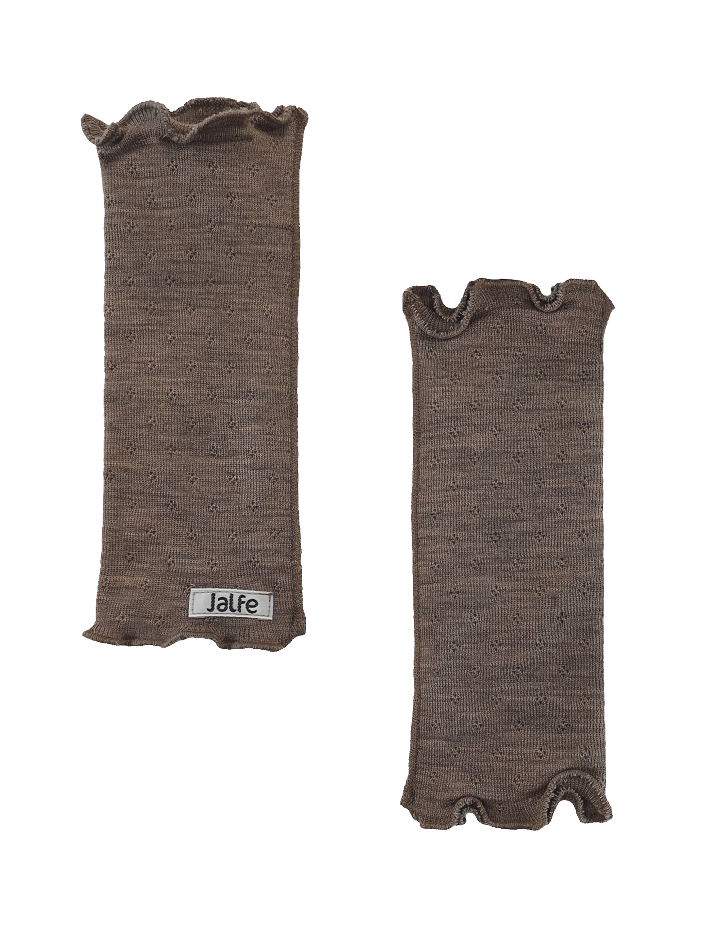 Pulswärmer mit Löchli-Muster in wood von Jalfe