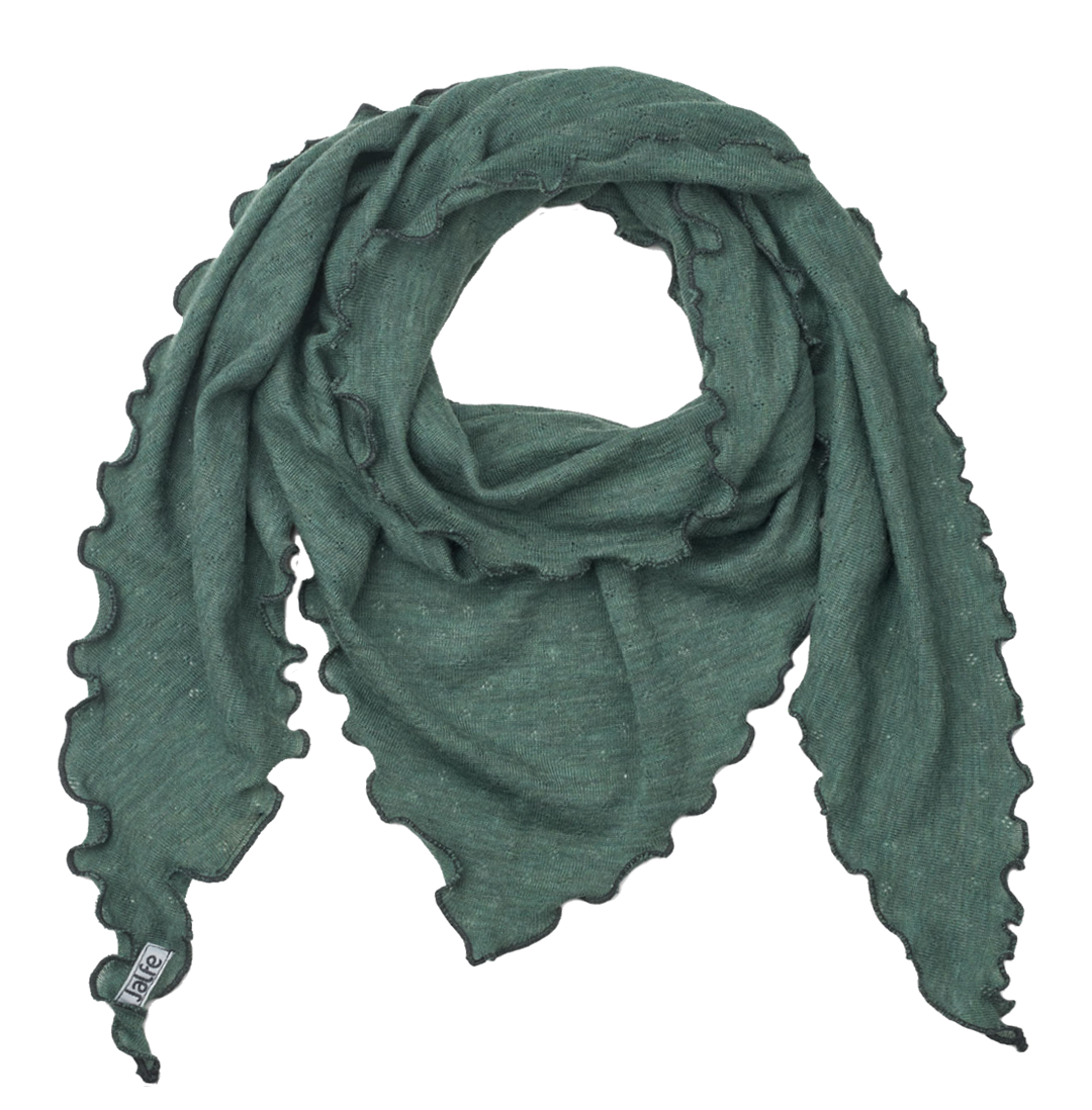 Dreieckstuch mit Löchli-Muster in Dusty Green