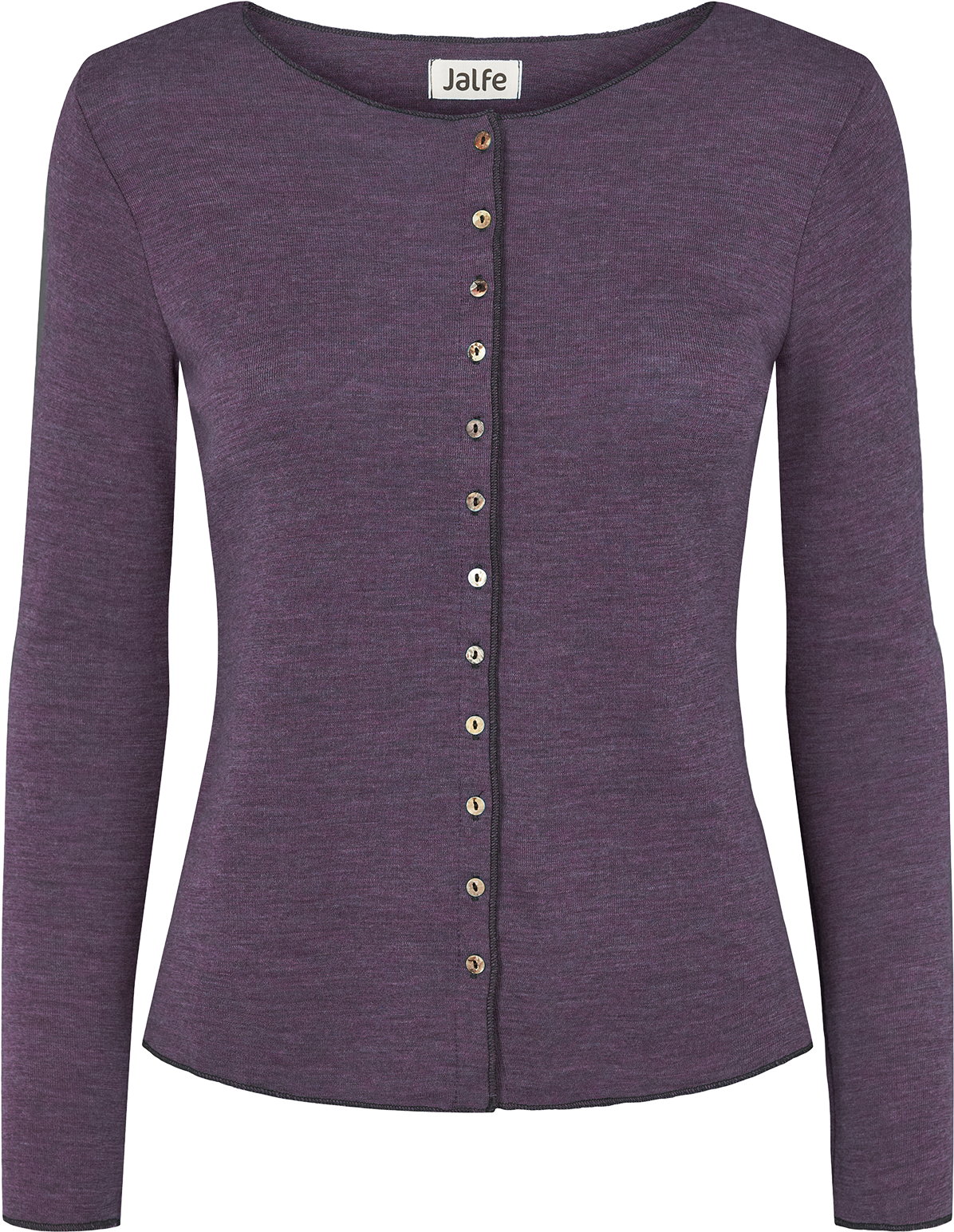 Wolle-Cardigan in Purple Melange von Jalfe