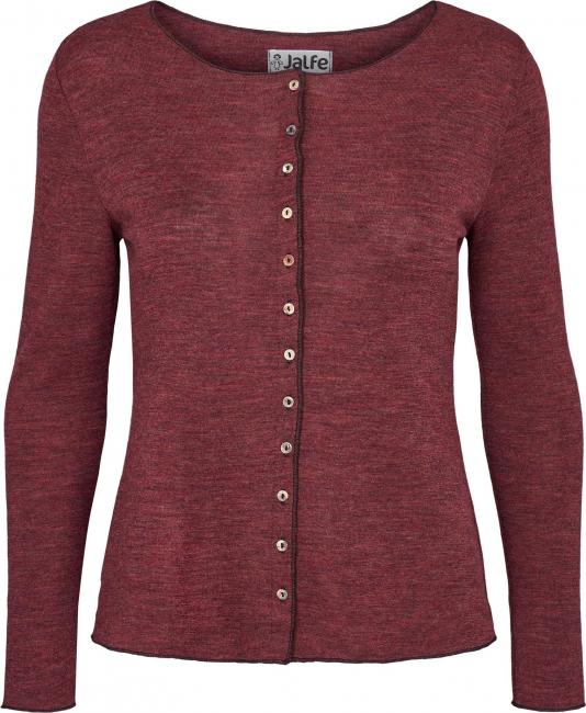 Wolle-Cardigan in Pflaume von Jalfe