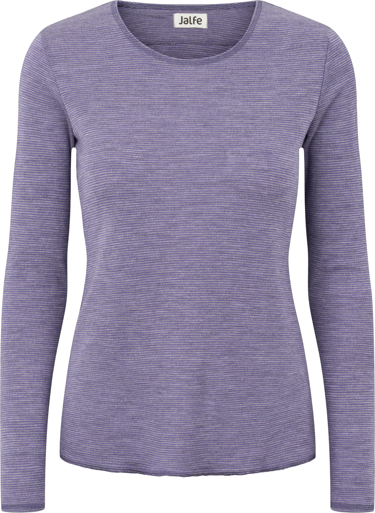Wolle-Shirt dünn gestreift Violet-Grau Mélange