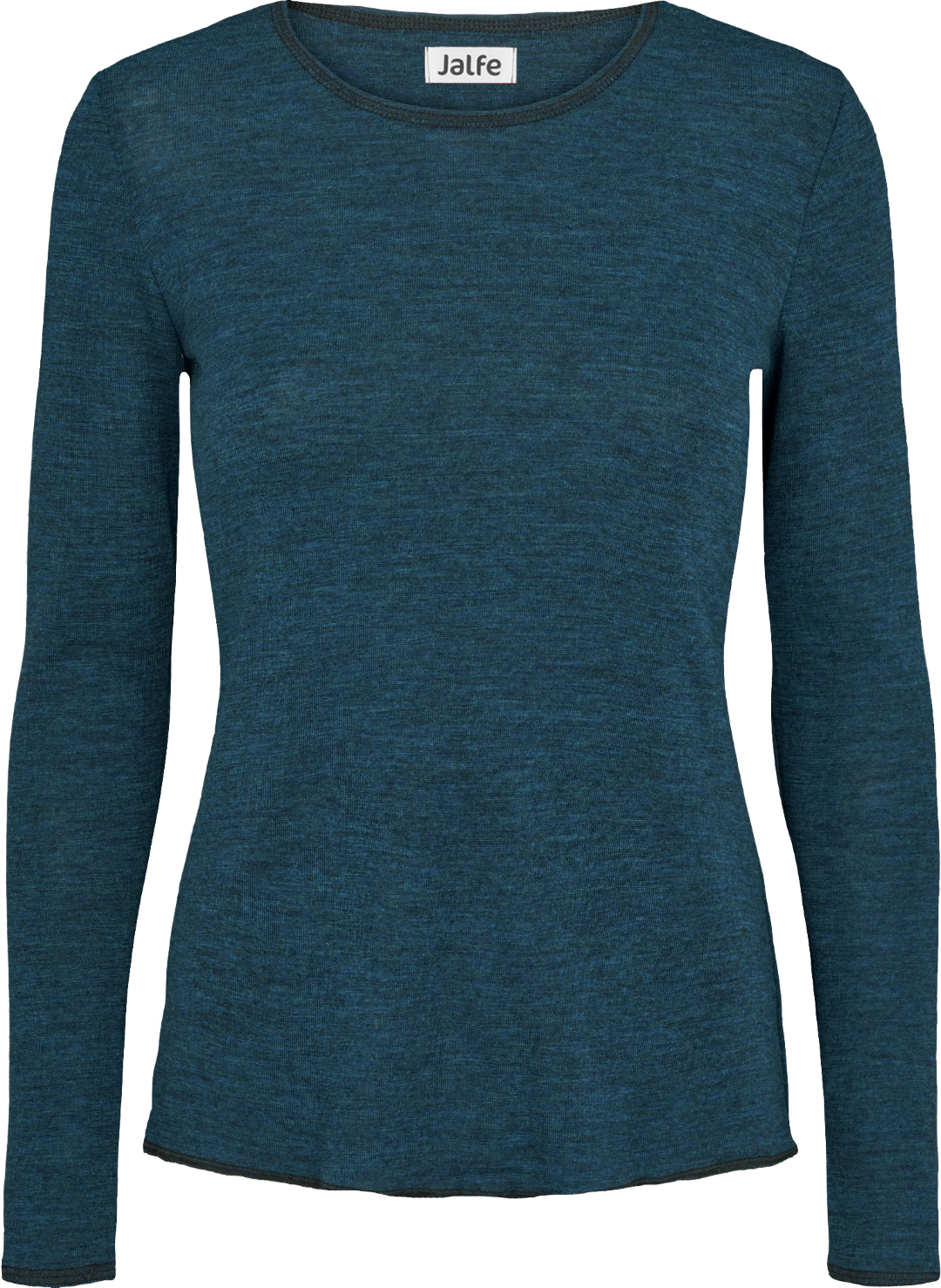 Wolle-Damenshirt Langarm in Petrol von Jalfe