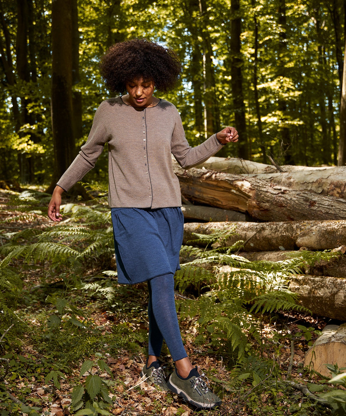 Oversize Wolle-Cardigan in Denim von Jalfe