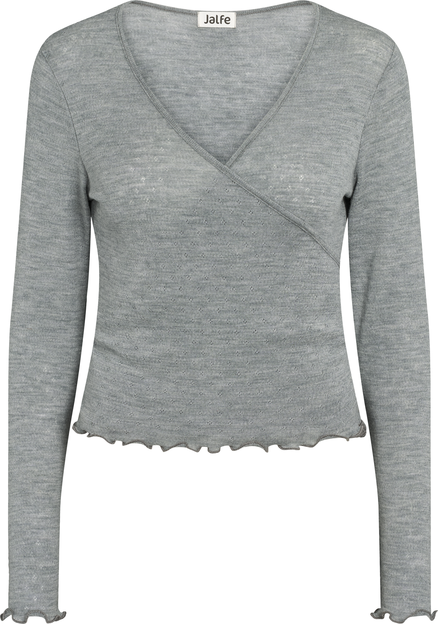 Wolle Wickel-Cardigan in Grau