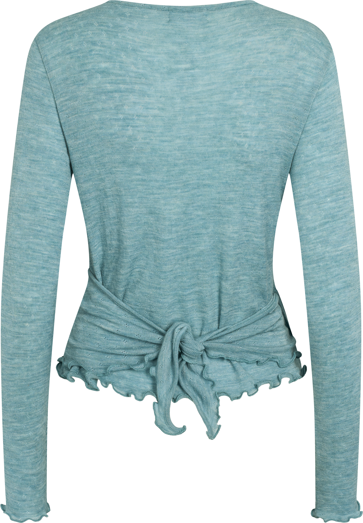 Wolle Wickel-Cardigan in Aqua mélange