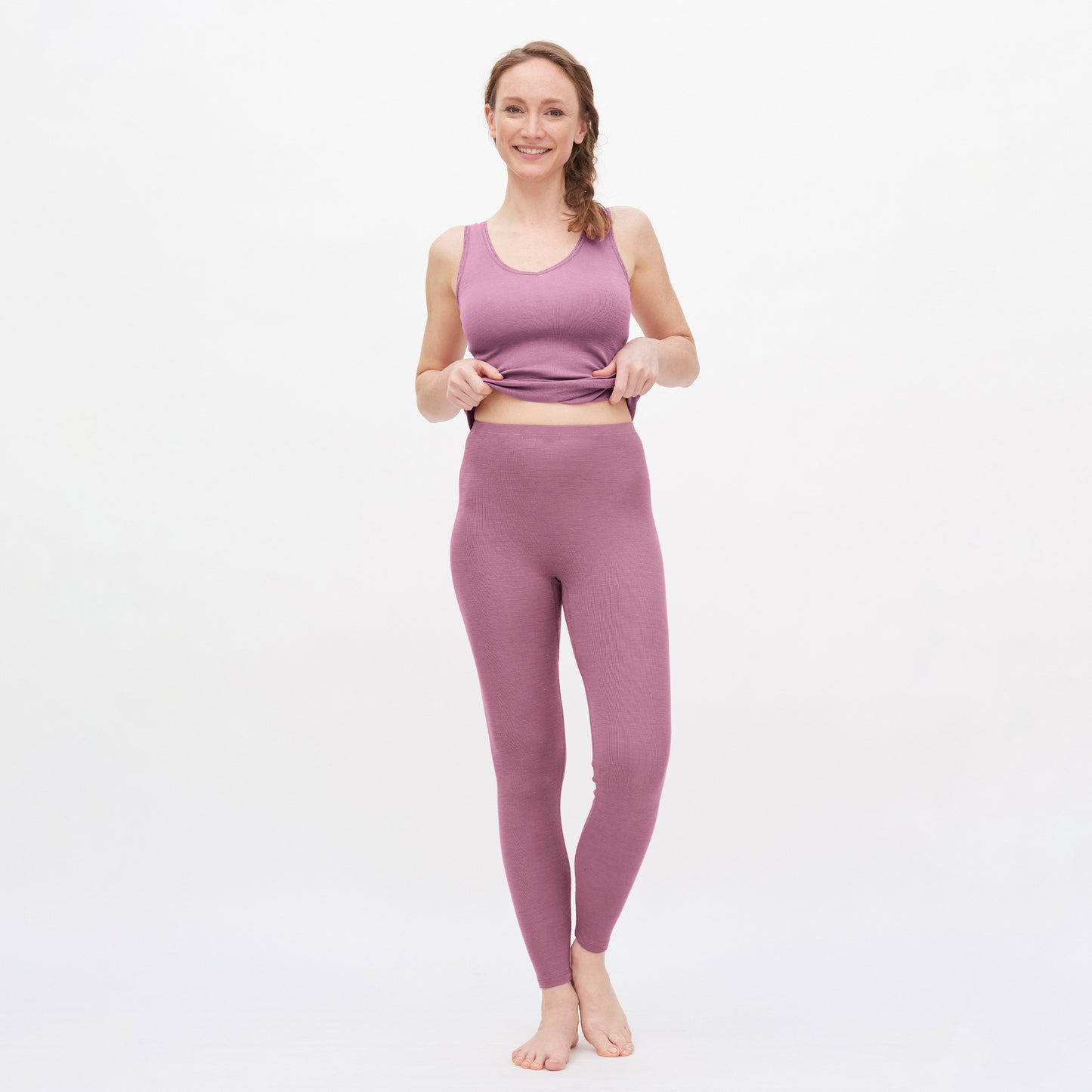 Leggings Damen Wolle/Seide in Rosa