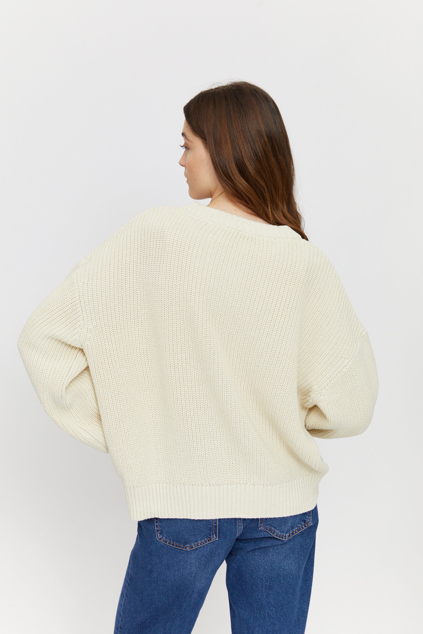 Pulli gestrickt uni in Tofuweiss von Mazine