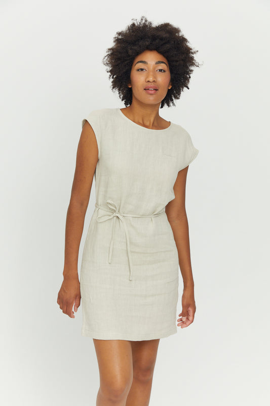 Leinenkleid in Eggshell von Mazine