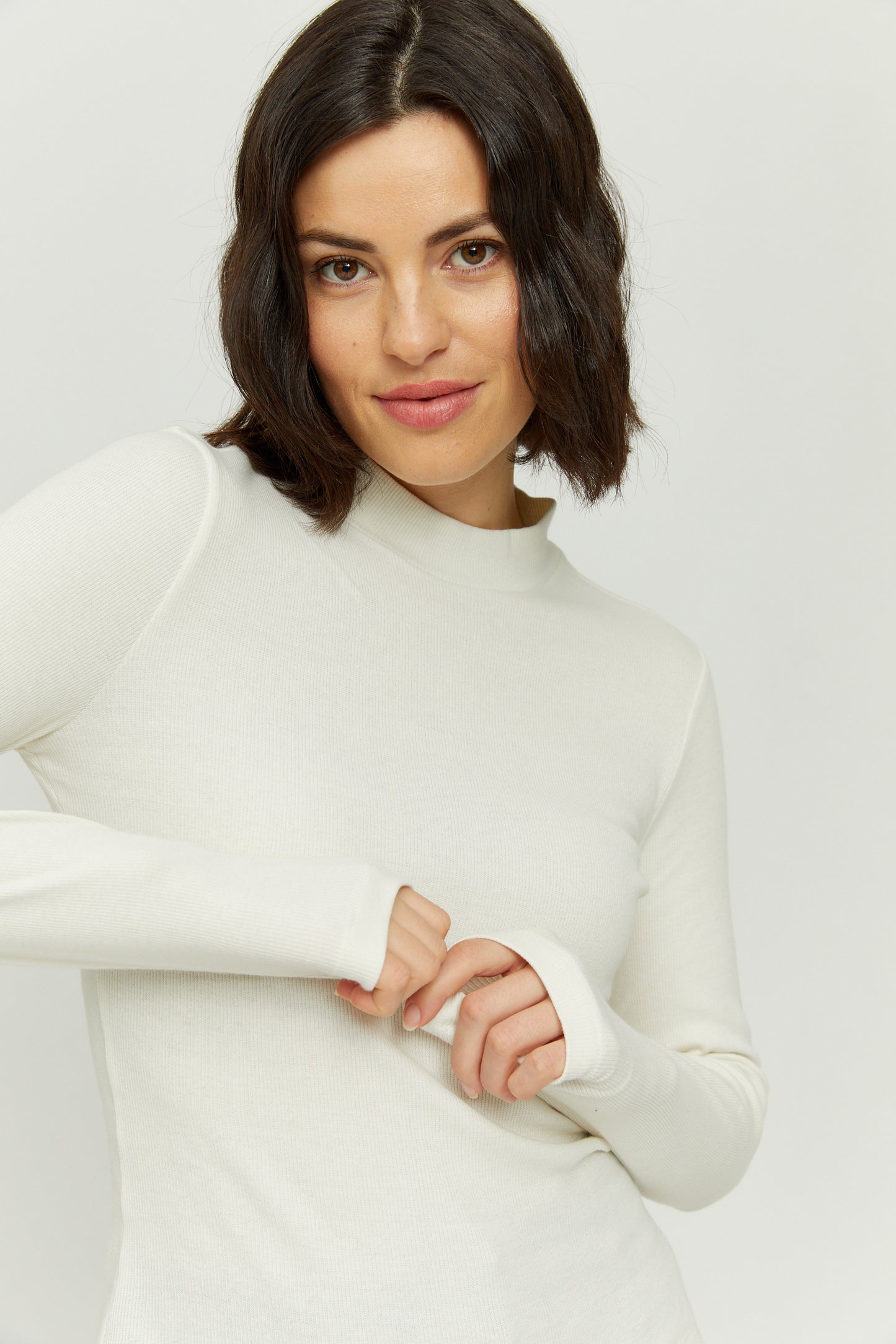 Turtleneck-Shirt in Offwhite von Mazine