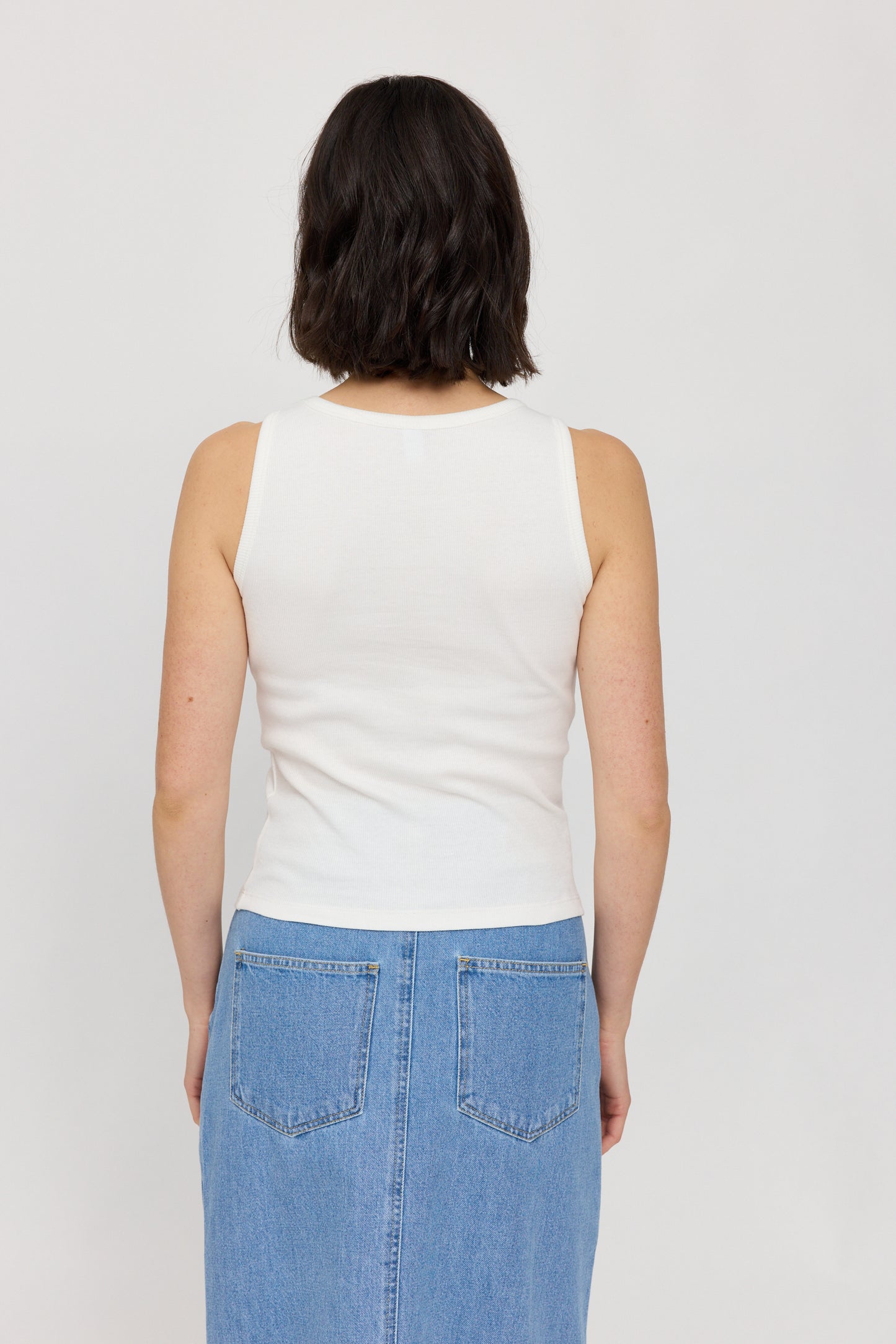 Ribbed Tank Top in offwhite von Mazine