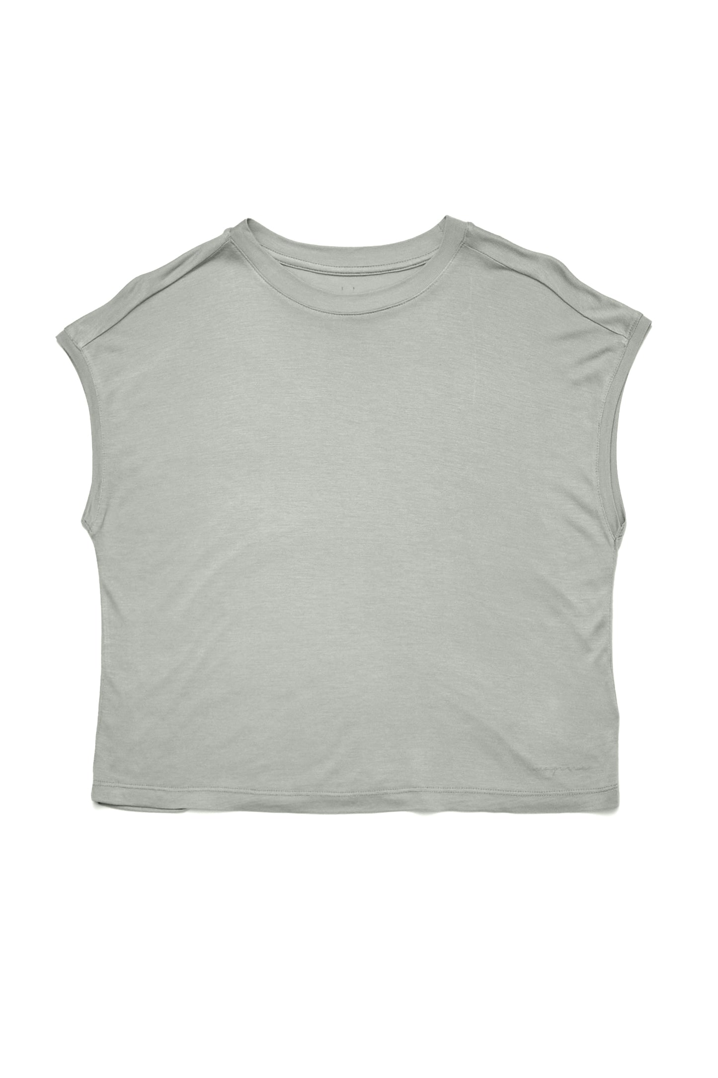 T-shirt aus Ecovero in Aqua Grey von Mazine