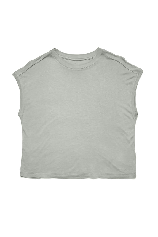 T-shirt aus Ecovero in Aqua Grey von Mazine