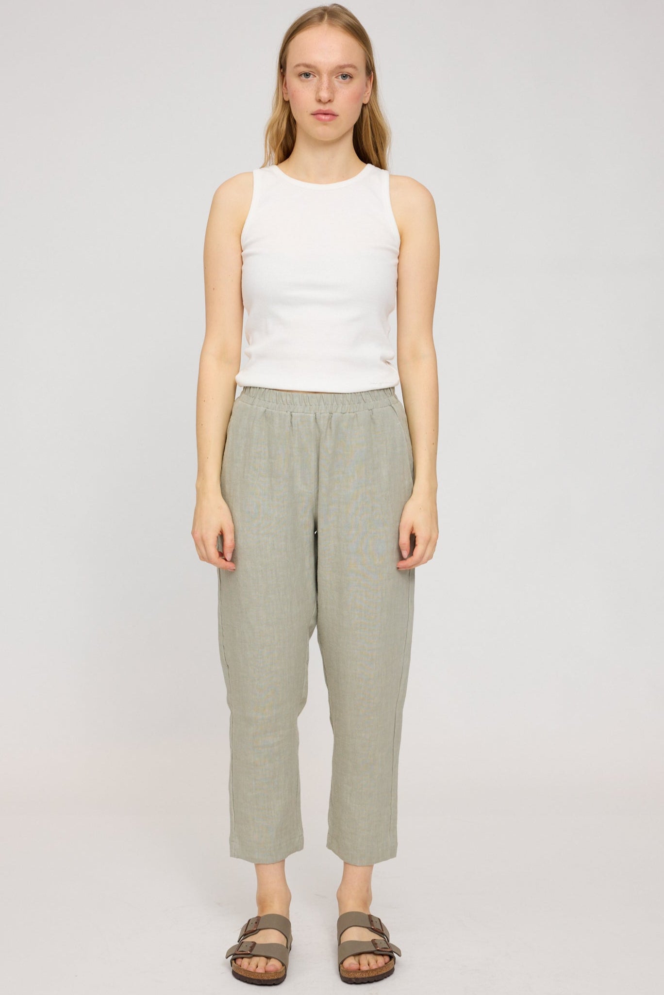 SALE: Leinenhose in seagrass von Mazine