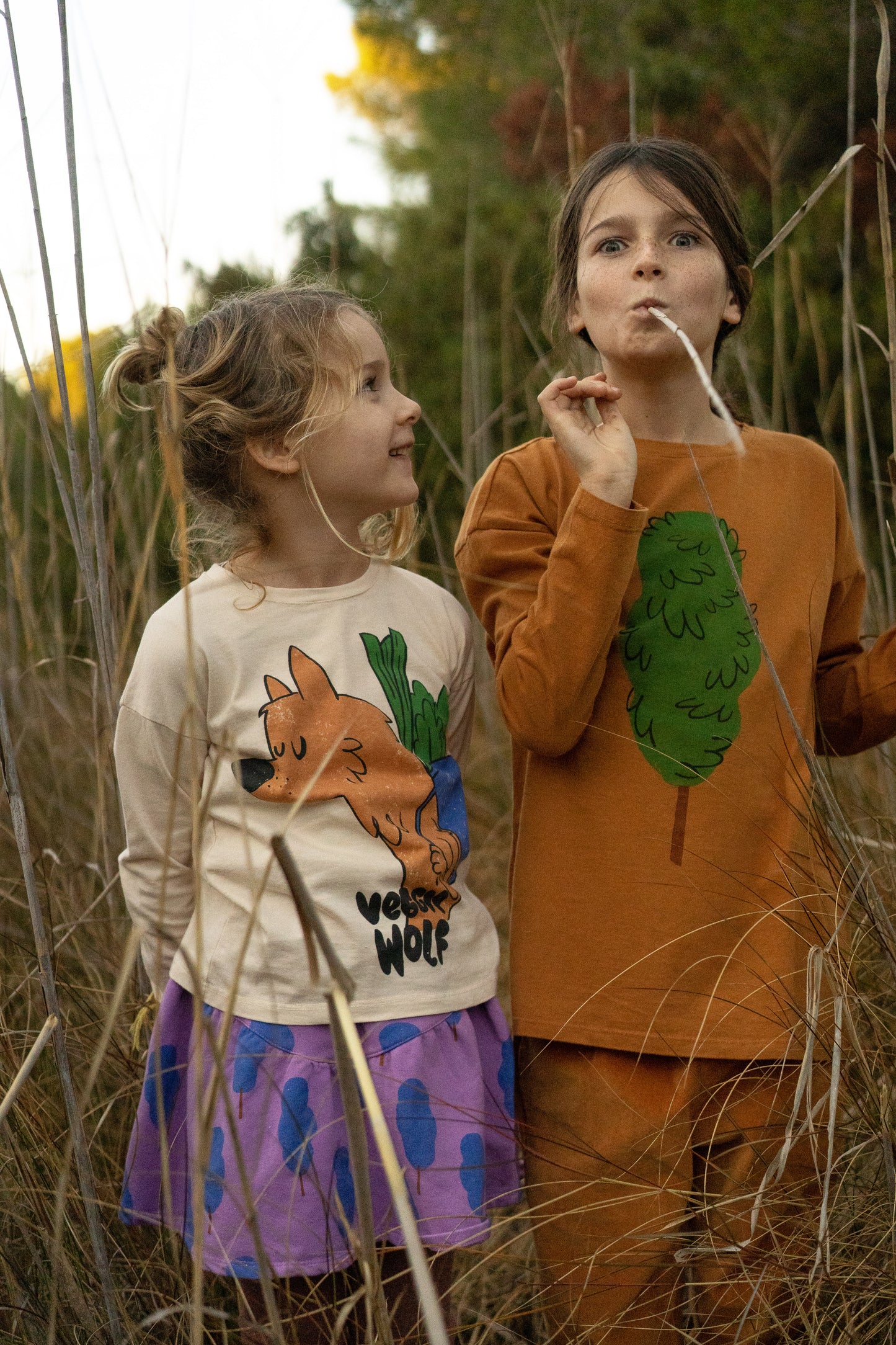 Langarm-Shirt mit (Veggie)Wolf auf Crème von Lötiekids