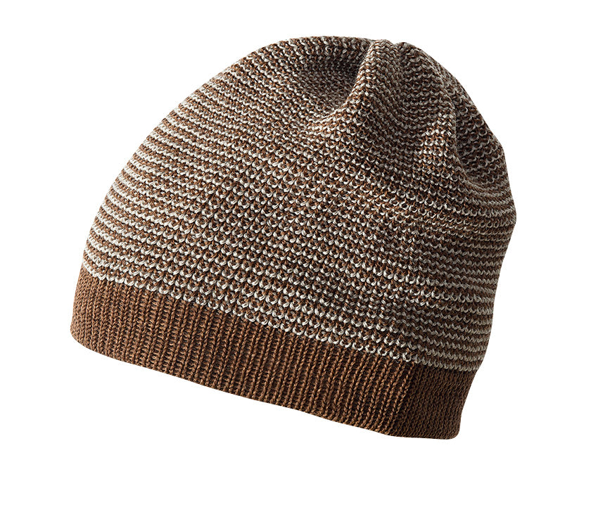 -20%: Woll-Strickmütze Melange in Haselnuss/Beige von Disana