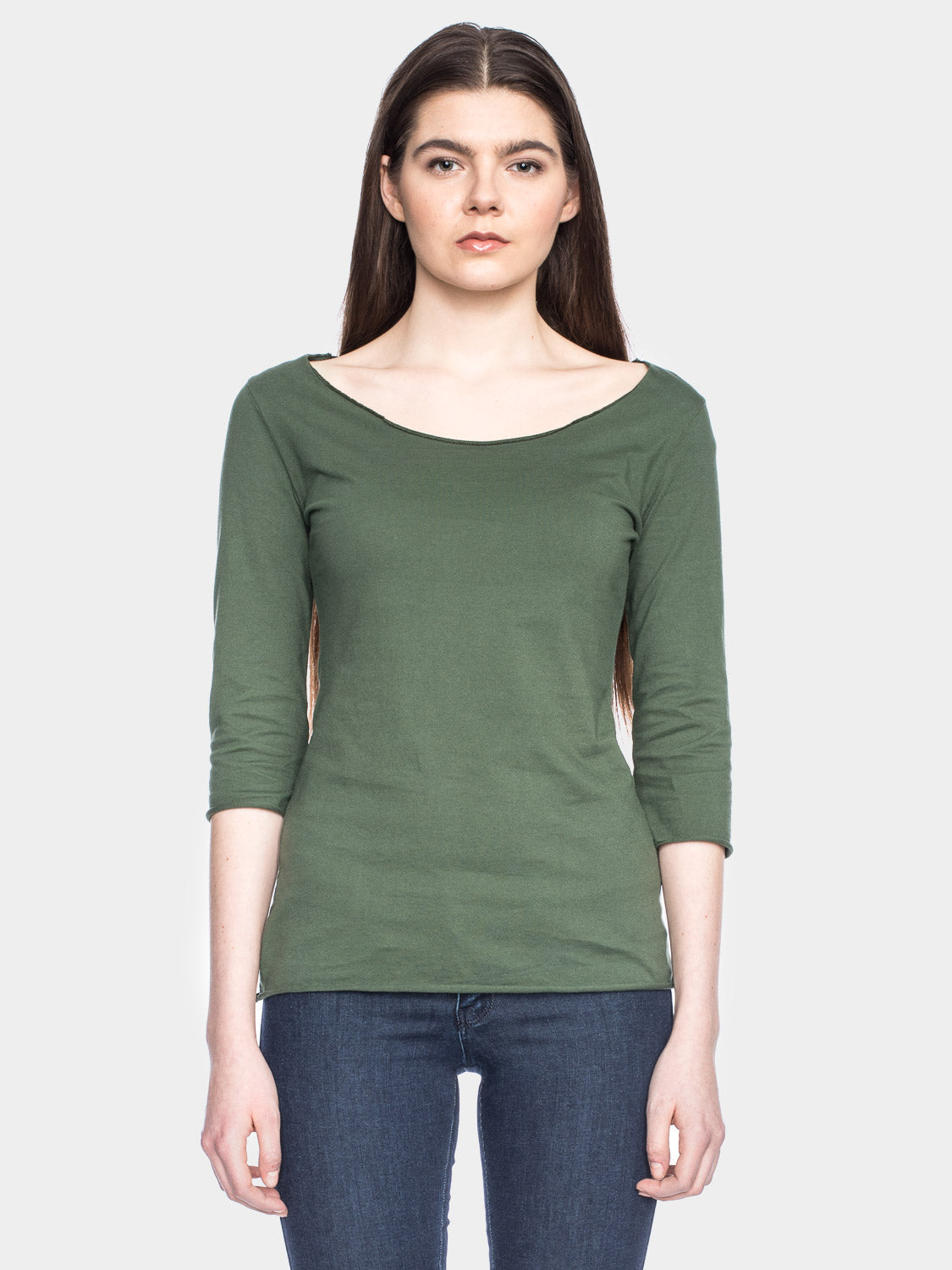 Damenshirt 3/4-Arm in Olive von ATO Berlin