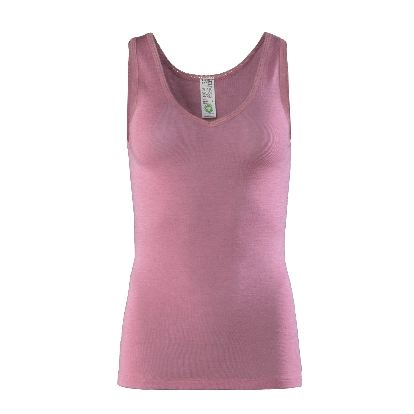 Trägershirt Wolle/Seide in Rosa