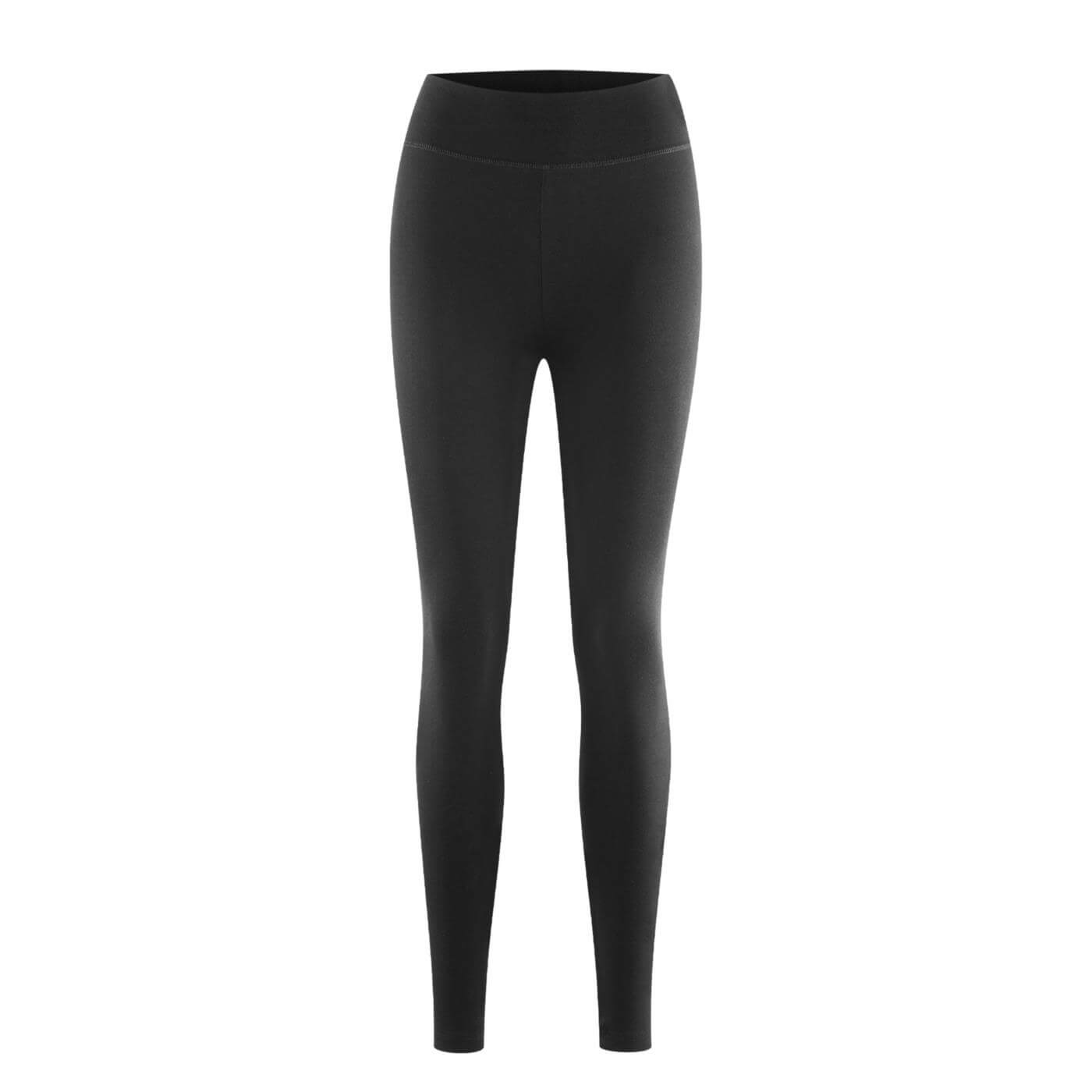 Leggings mit breitem Bund aus Bio-Baumwolle in Schwarz