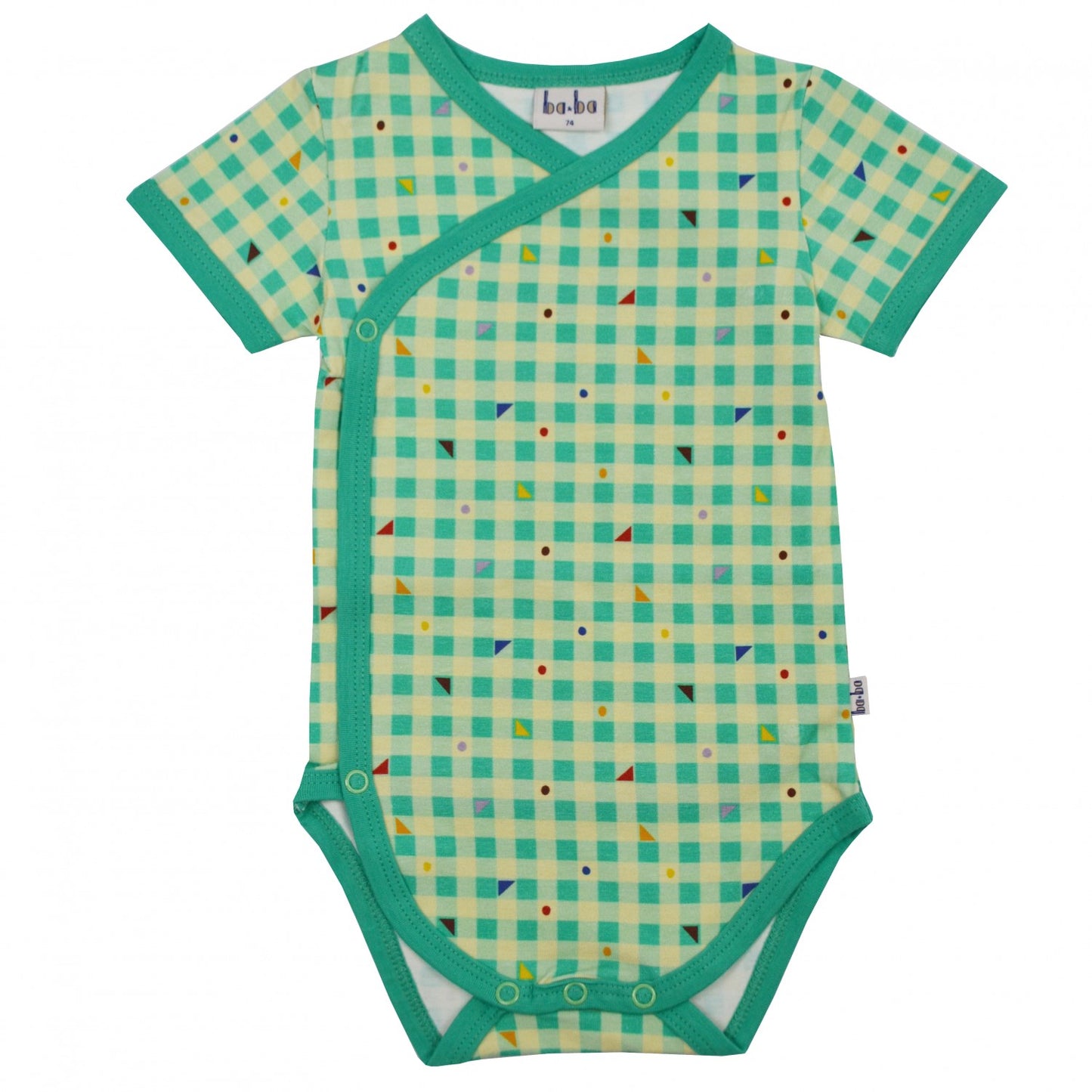 SALE: Kurzarm-Wickelbody Vichy von Baba