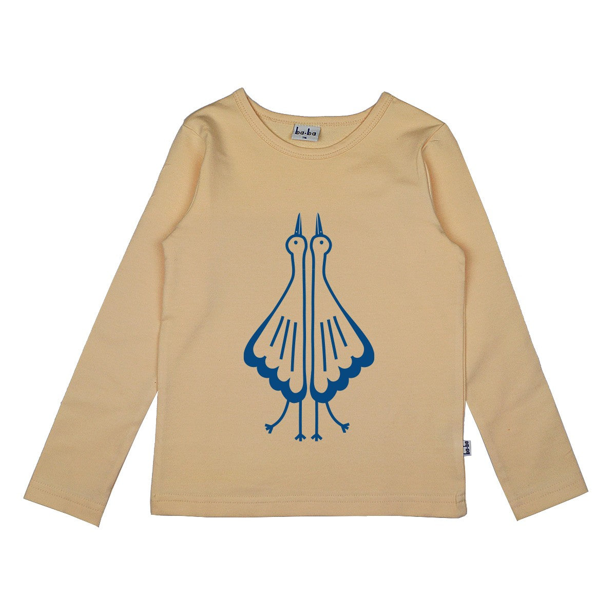 SALE: Langarm-Shirt mit Vögel auf crèmeweiss von Baba