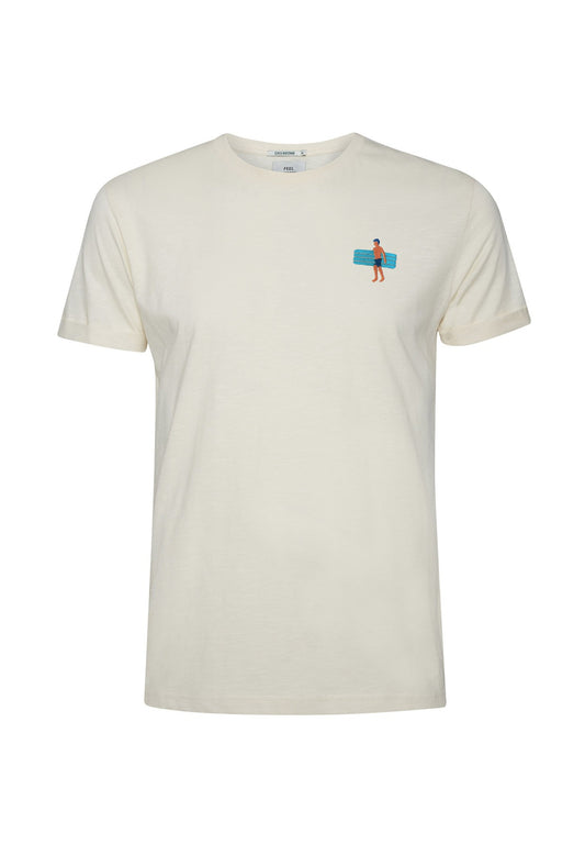 T-shirt Roll mit Luftmatraze auf Crèmeweiss von Greenbomb