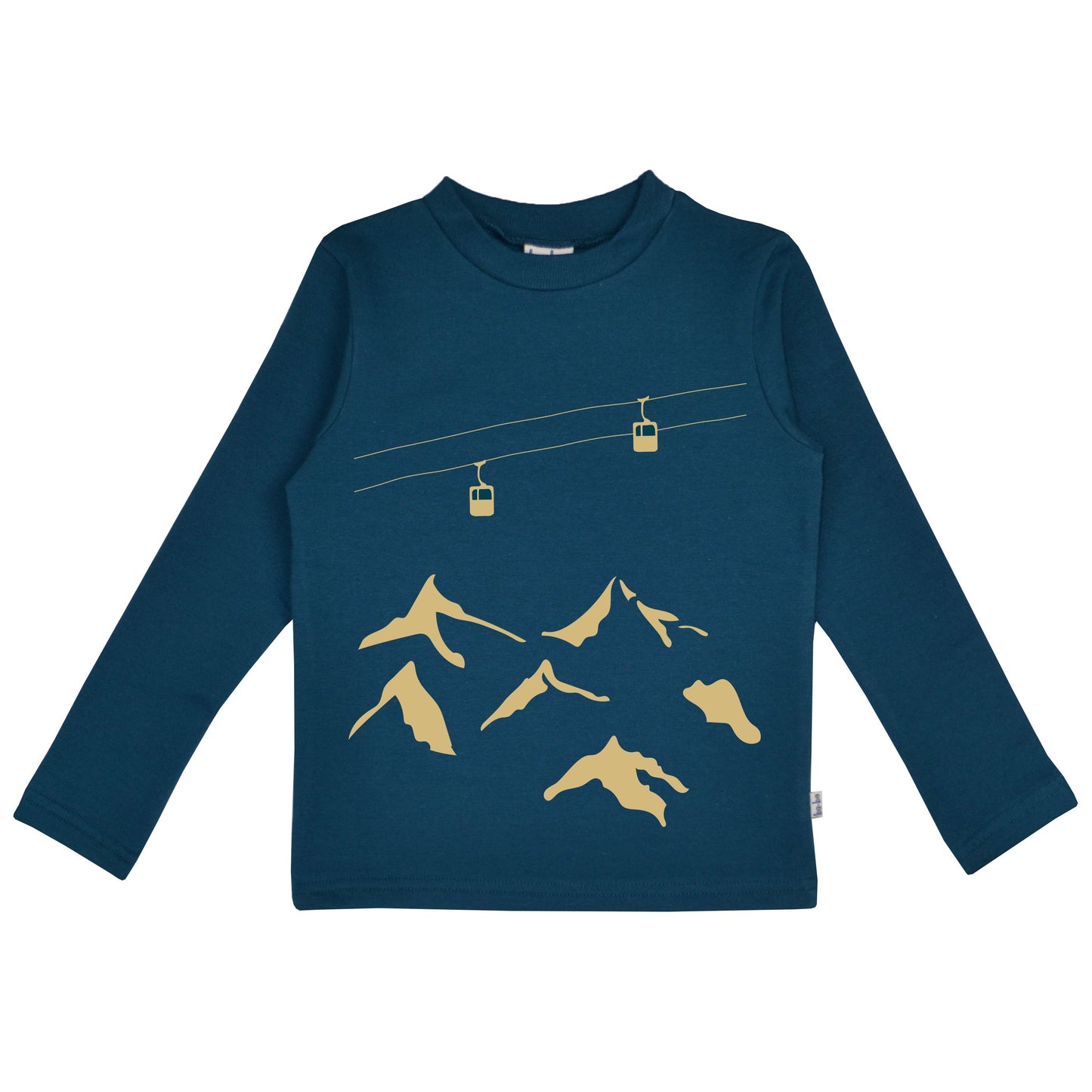 Langarm-Shirt mit Bergen und Gondeln auf Blau von Baba
