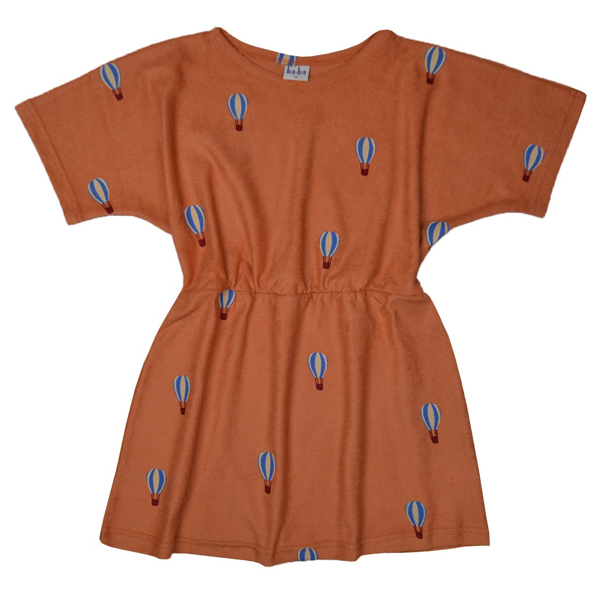 Frottée-Sommerkleid mit Ballon auf Terracotta von Baba