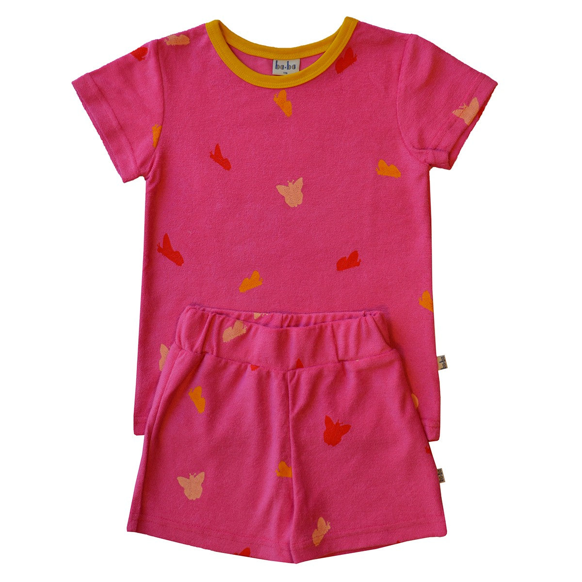 Frottée-Sommerpyjama mit Schmetterlingen von Baba