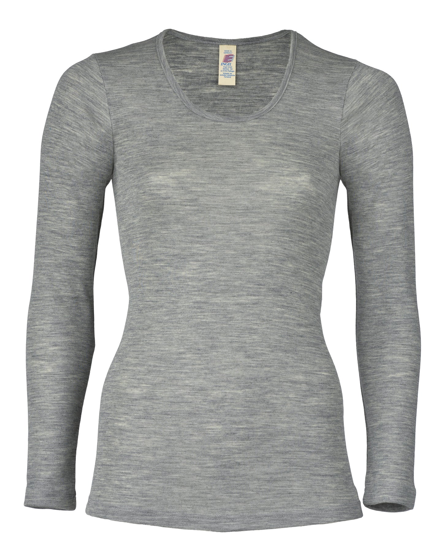 Wolle/Seide Langarm-Shirt für Damen in Grau Mélange von Engel Naturtextilien