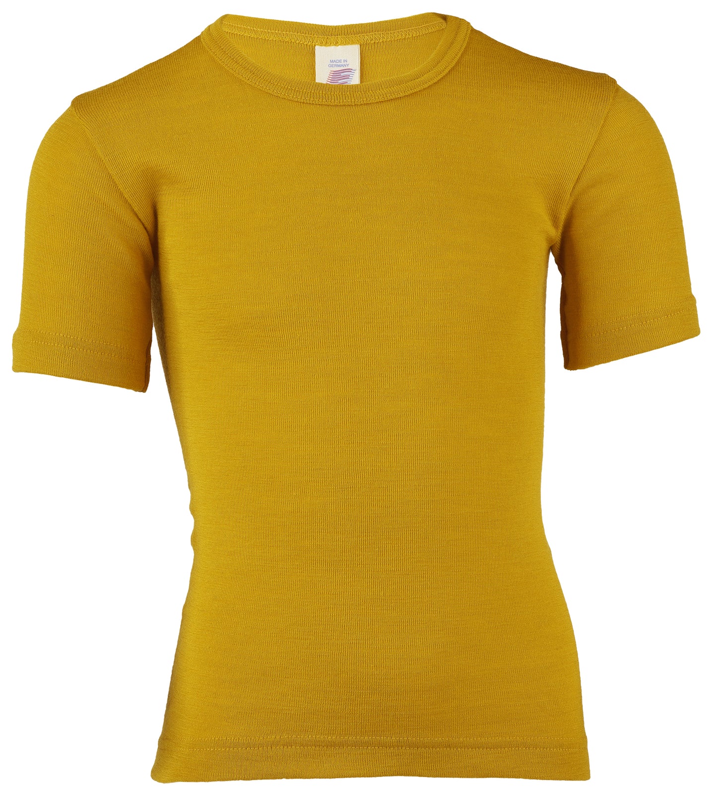 Kurzarmshirt Wolle/Seide in Safran von Engel