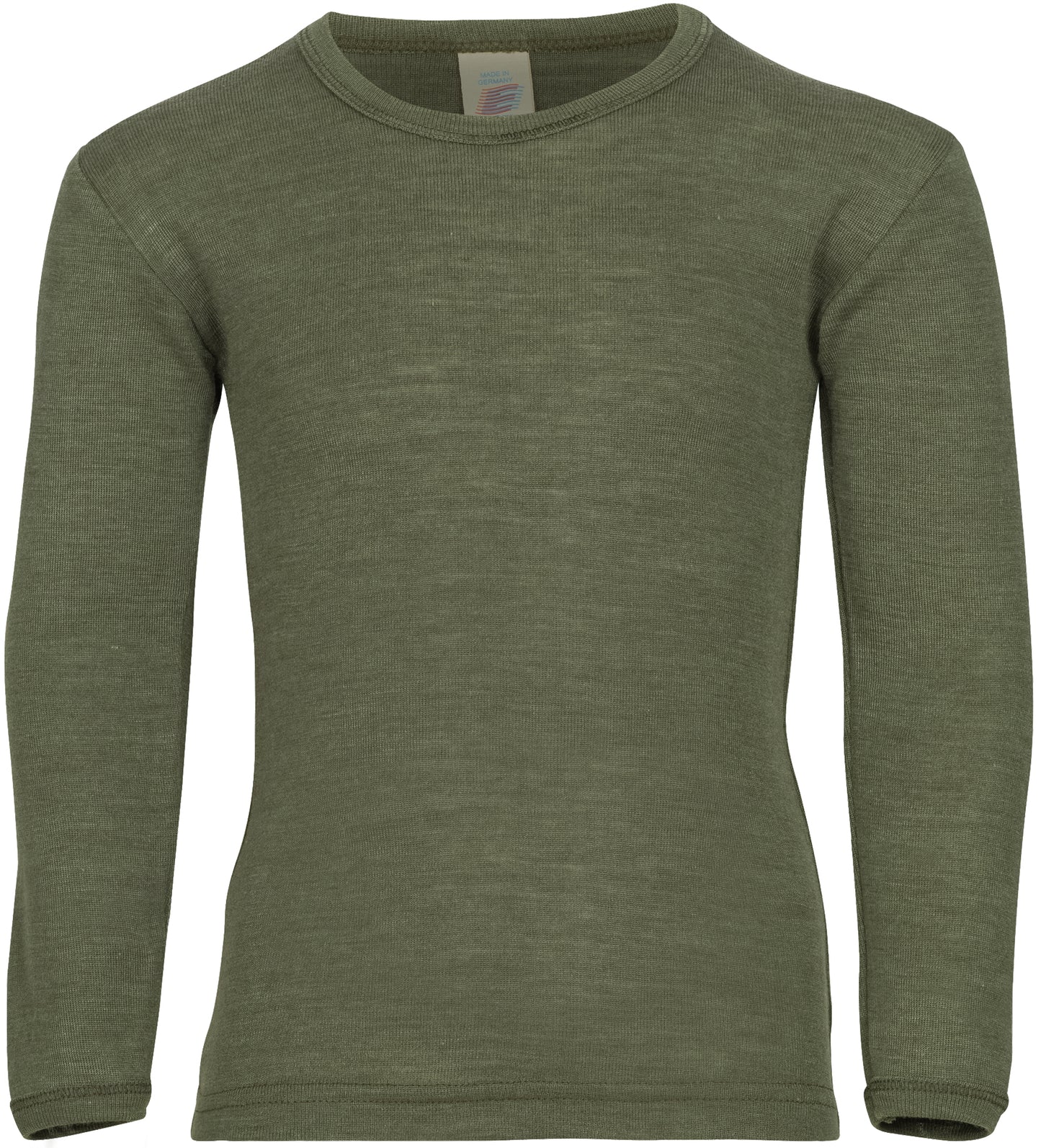 Langarmshirt Wolle/Seide in Olive von Engel