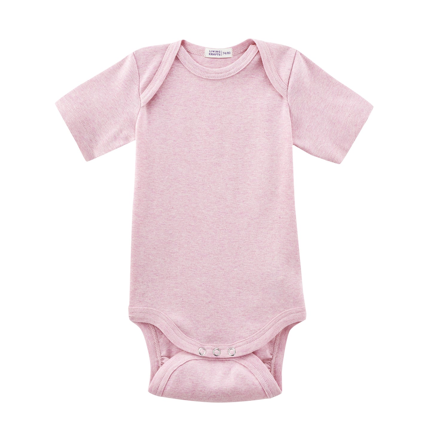 Kurzarm-Body uni rosa von Living Craft
