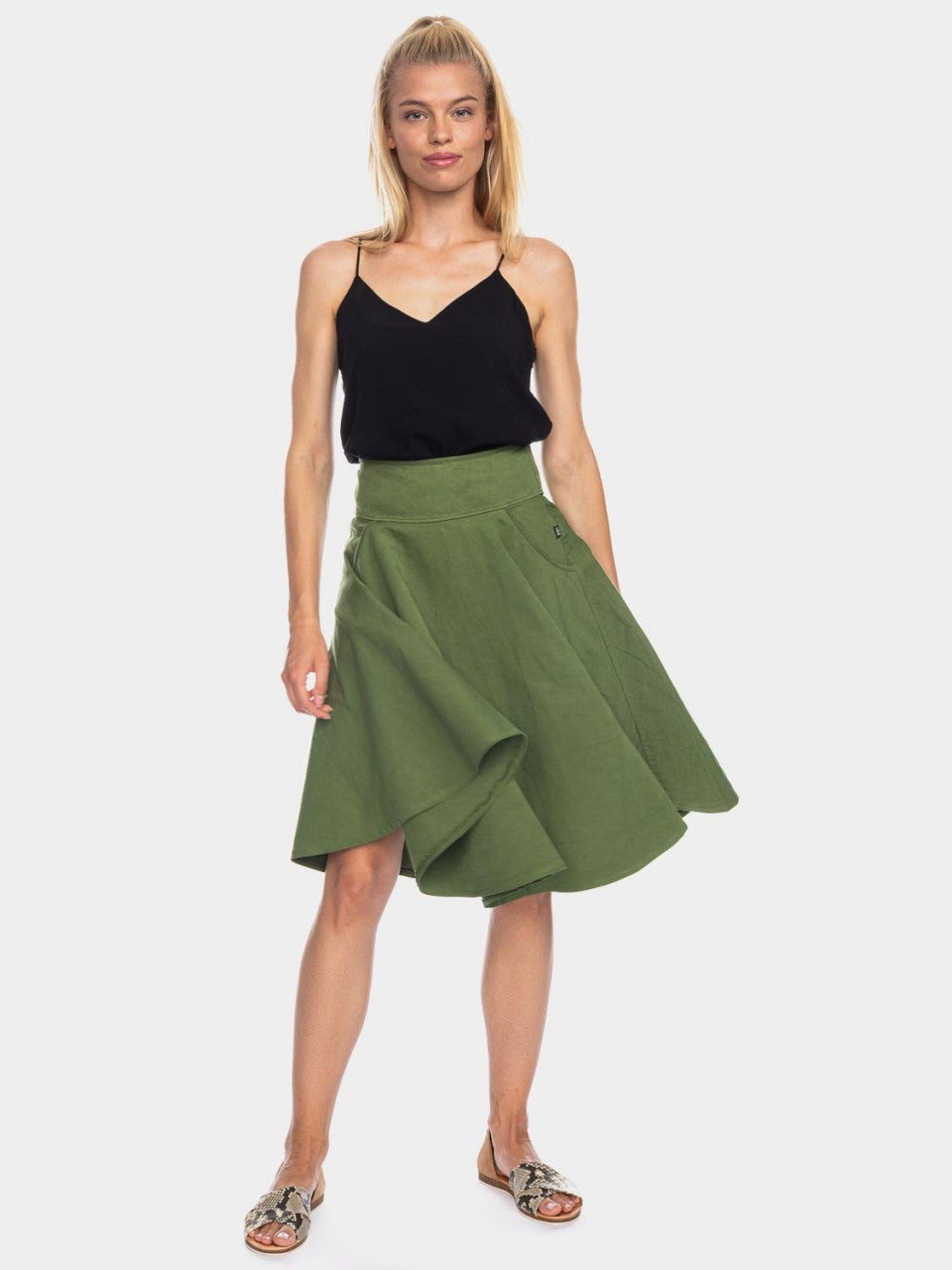 Tellerjupe für Damen in Pesto von ATO