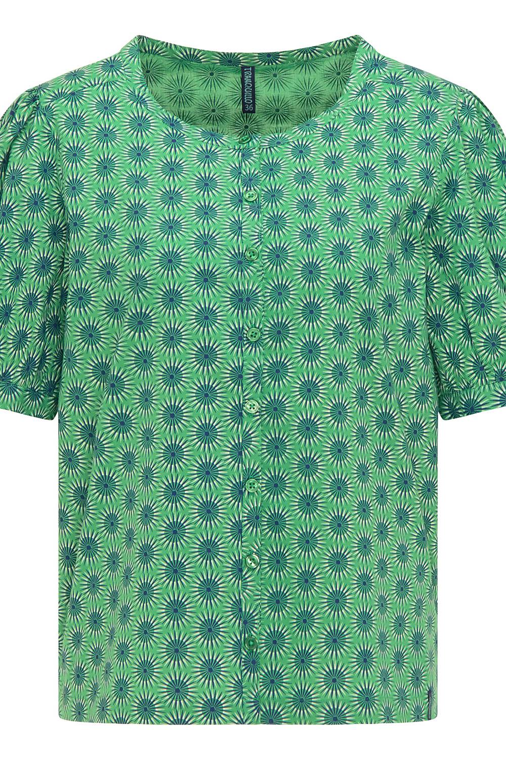 SALE -50%: Kurzarm-Bluse mit Blumen von Tranquillo