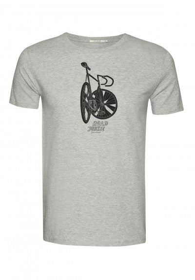 SALE: T-shirt Bike Road Junkie auf Grau von Greenbomb