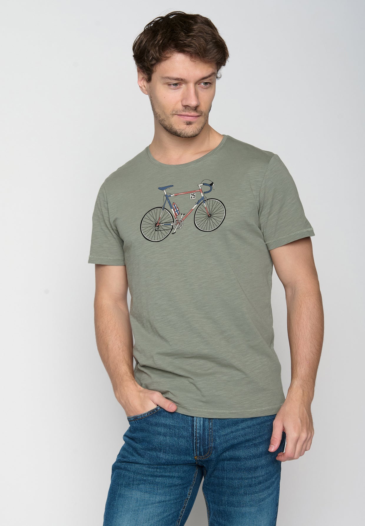 T-shirt Bike in Olive von Greenbomb