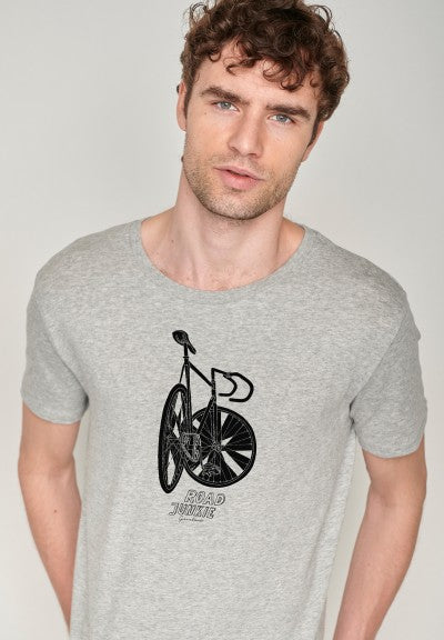 SALE: T-shirt Bike Road Junkie auf Grau von Greenbomb