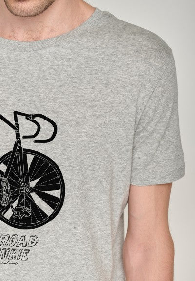 SALE: T-shirt Bike Road Junkie auf Grau von Greenbomb