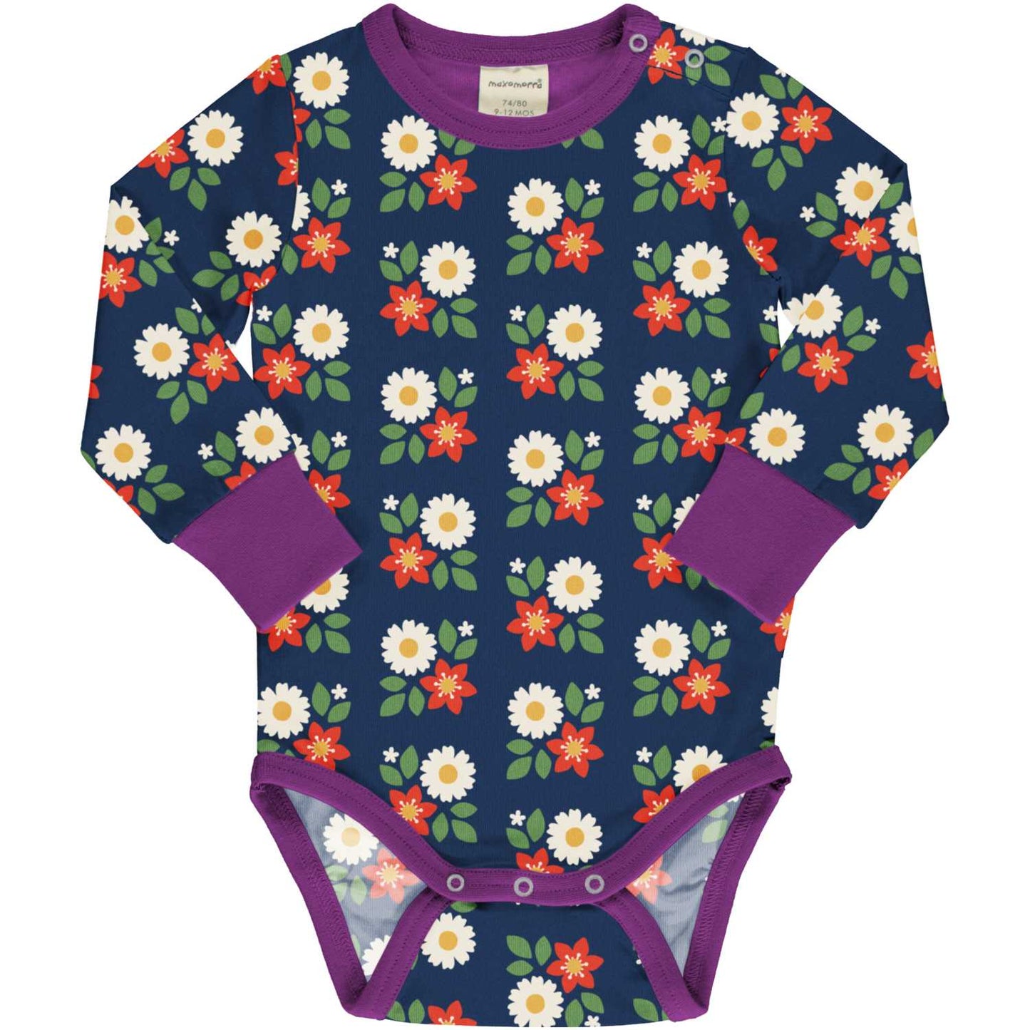 Body mit Blumen auf Dunkelblau von Maxomorra