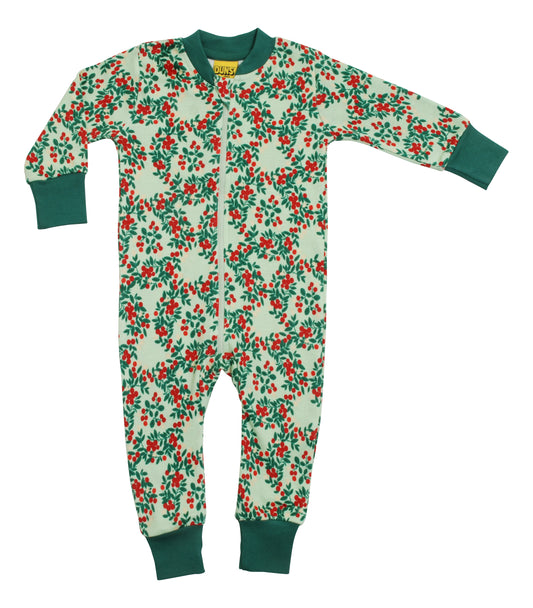 Einteiler-Pyjama mit Winterbeeren