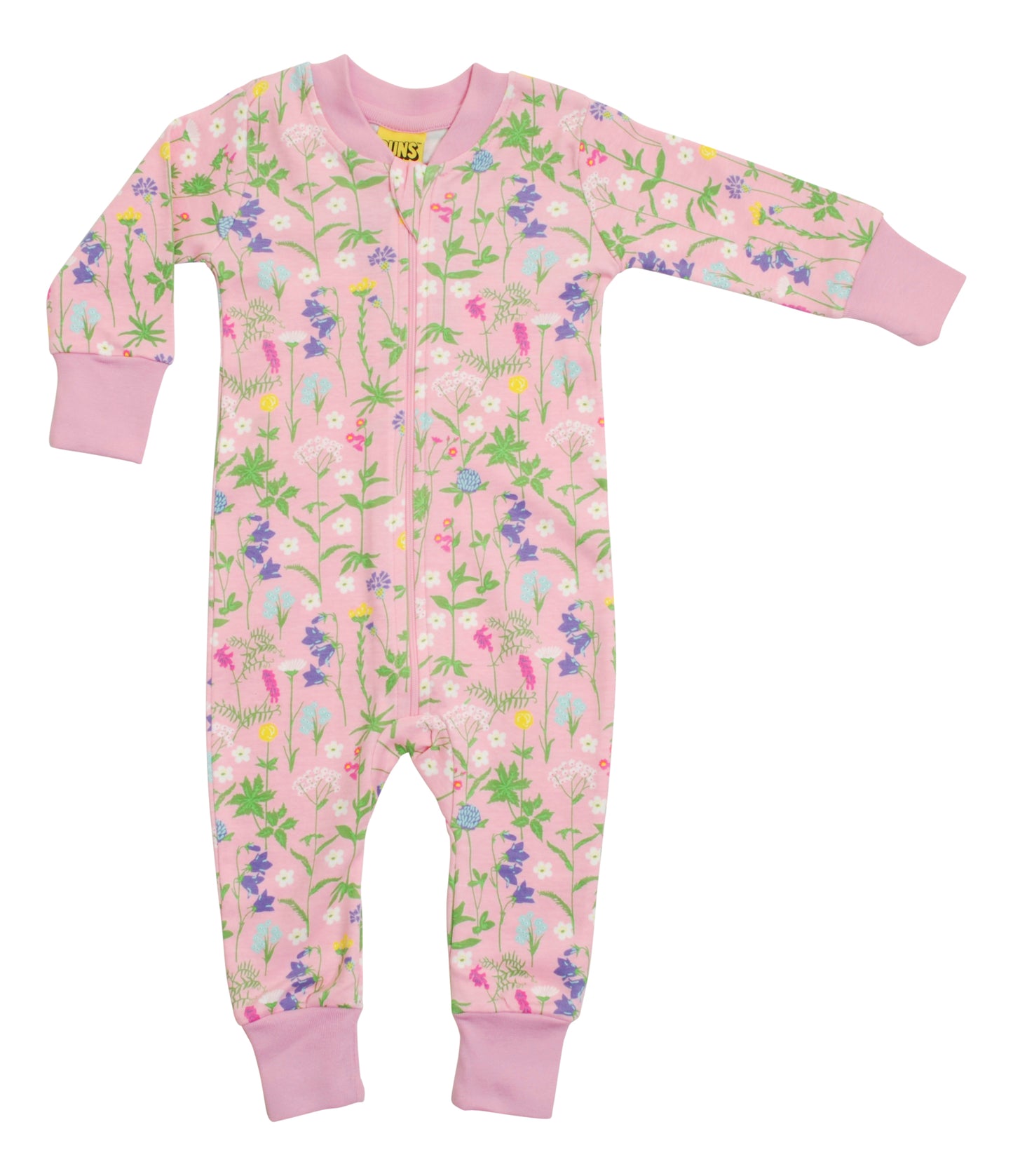 Einteiler-Pyjama mit Wildblumen auf Rosa von DUNS (bis Grösse 140)