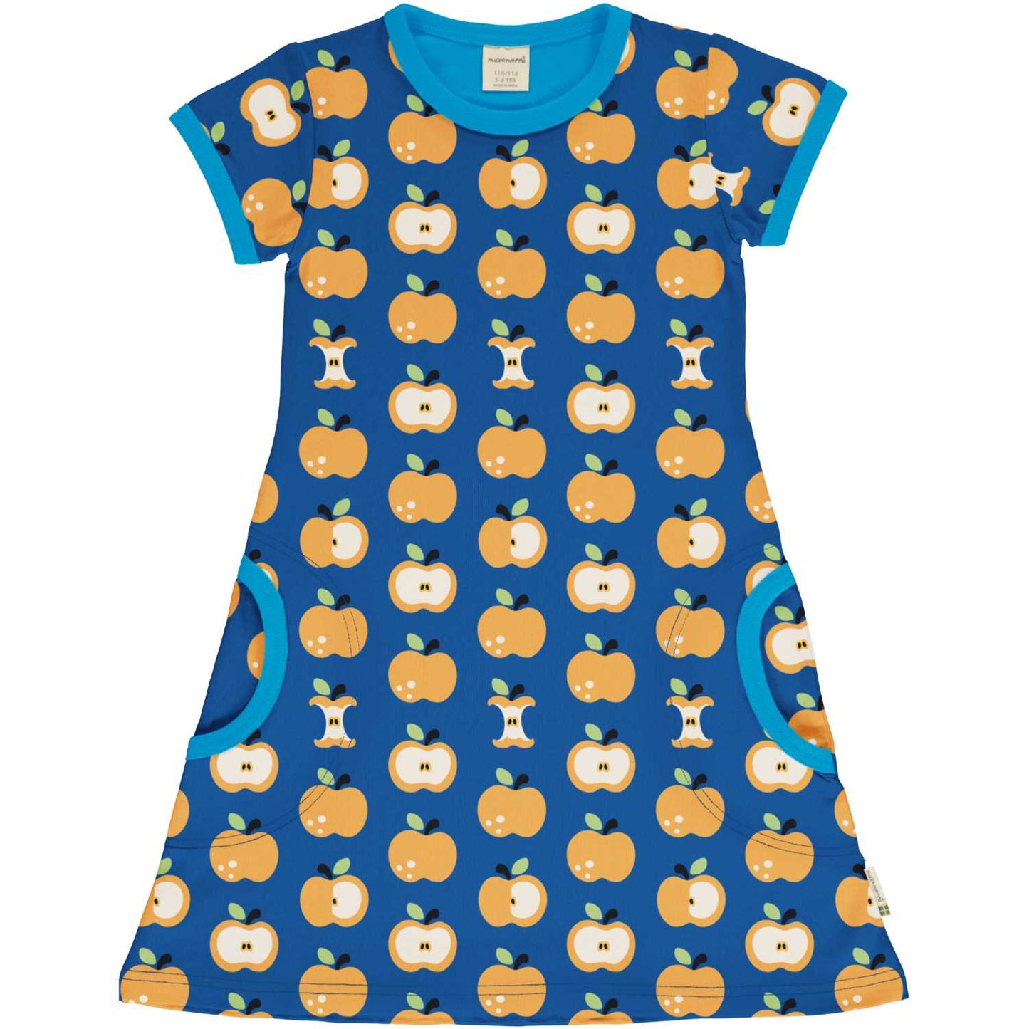 SALE: Kurzarm-Kleid mit Äpfeln Maxomorra