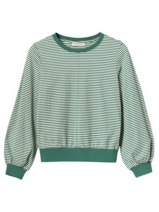 Langarm-Shirt gestreift Grün/Weiss von Mademoiselle Yéyé