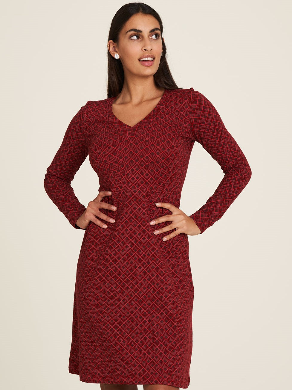 SALE: Kleid geometrisch gemustert in Rot von Tranquillo
