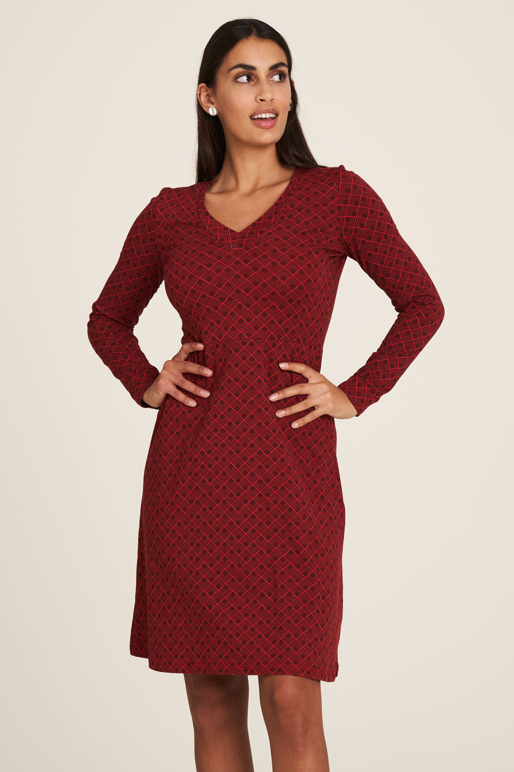 SALE: Kleid geometrisch gemustert in Rot von Tranquillo