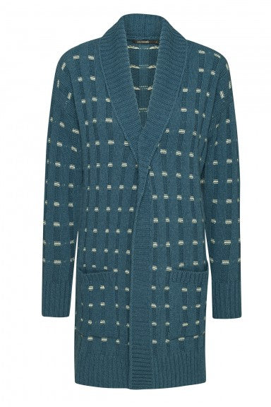 SALE -50%: Langer Cardigan in Teal von Greenbomb