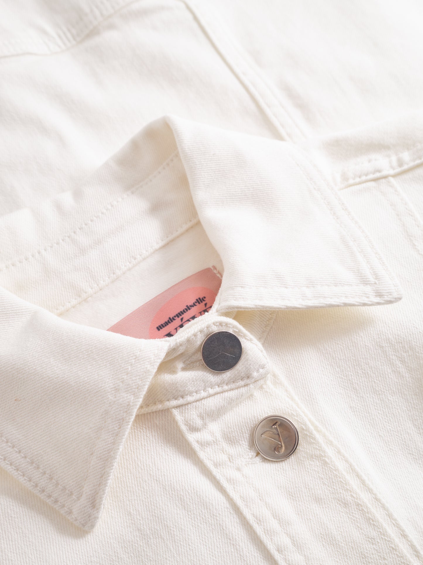 Weisse A-Form Jeans-Jacke von Mademoiselle Yéyé