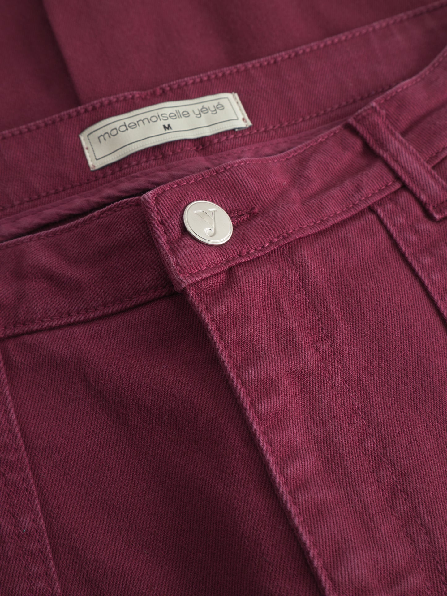 Jeans-Hose mit weitem Bein in Port von Mademoiselle Yéyé