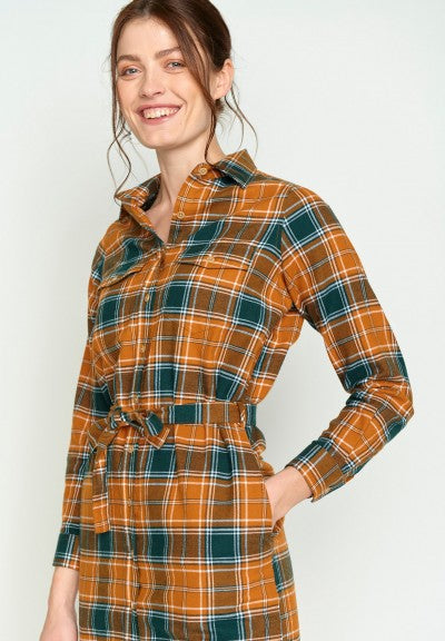 SALE -50%: Blusenkleid kariert in Ginger von Greenbomb