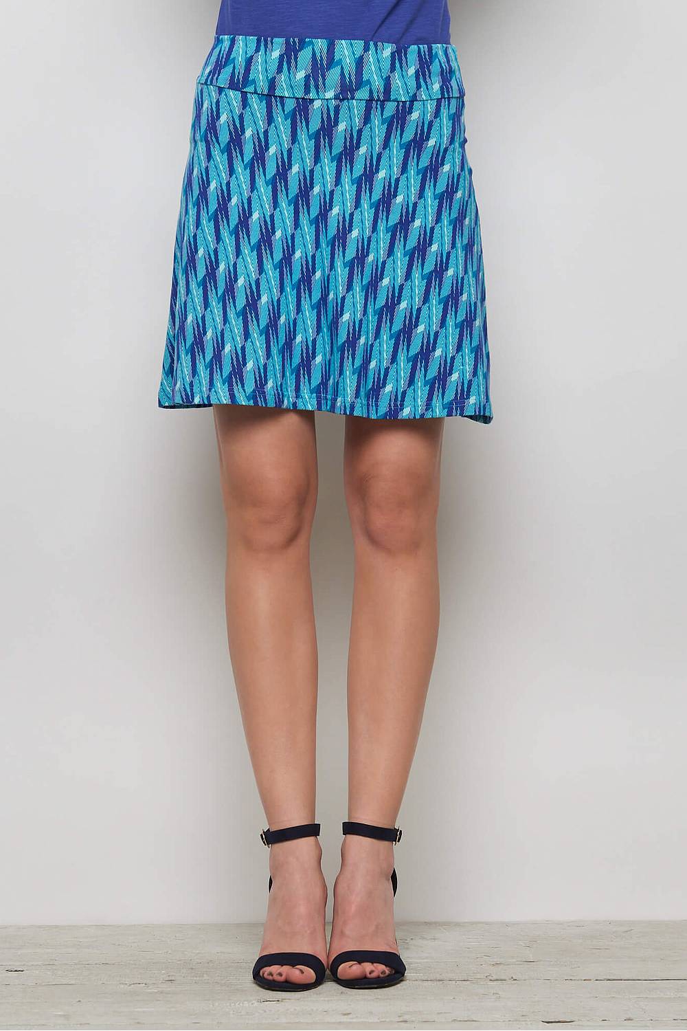 SALE -50%: Jupe gemustert in Blau-Tönen von Tranquillo